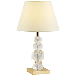 Настольная лампа с абажуром и основанием из хрусталя Neri Crystal Cubes Gold Table Lamp варинант исполнения - 1 | Loft Concept в Твери
