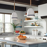 Подвесной светильник белый колоколообразный с декоративной обмоткой из веревки Hinkley варинант исполнения - 8 | Loft Concept в Твери