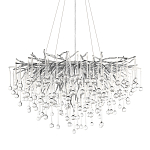 Люстра подвесная с прозрачными стеклянными подвесками в форме капель Диаметр 80 см Droplet Chandelier варинант исполнения - 1 | Loft Concept в Твери