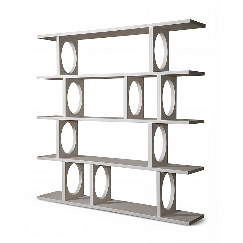 Белый дизайнерский Стеллаж Ring White Wood Bookcase Белый в Твери | Loft Concept 