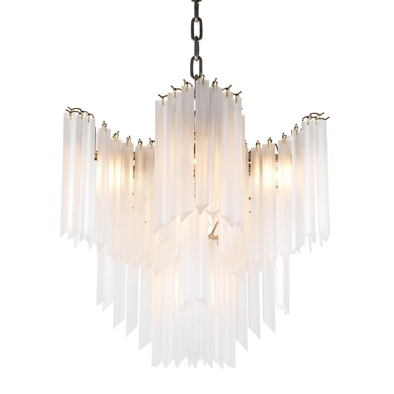 Люстра Chandelier Pulsar white glass Никель Золотой Белое матовое стекло Люстра Chandelier Pulsar white glass Никель Золотой Белое матовое стекло в Твери | Loft Concept
