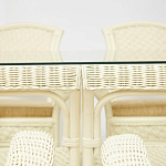 Комплект обеденный из ротанга Eloise grand white варинант исполнения - 3 | Loft Concept в Твери