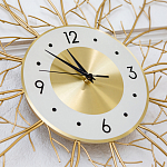 Часы настенные из металла золотые с белым циферблатом Current Time варинант исполнения - 2 | Loft Concept в Твери