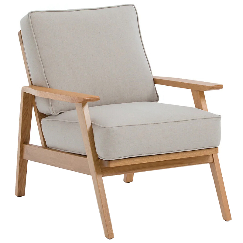 Кресло с каркасом из массива дуба Deniaud Oak Beige Armchair Бежевый Древесина Кресло с каркасом из массива дуба Deniaud Oak Beige Armchair Бежевый Древесина в Твери | Loft Concept