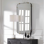 Зеркало настенное в черной металлической раме Mirror Cardinal варинант исполнения - 6 | Loft Concept в Твери