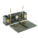 Настольный письменный набор из змеевика с подставкой под календарь Successful Leader варинант исполнения - 2 | Loft Concept в Твери