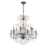 Люстра с хрустальными подвесками и металлическим основанием Диаметр 80 см Rococo Iron & Crystal Chandelier варинант исполнения - 2 | Loft Concept в Твери
