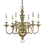 Люстра цвета латунь с 6-ю лампами в форме свечей в классическом стиле Hinkley варинант исполнения - 1 | Loft Concept в Твери