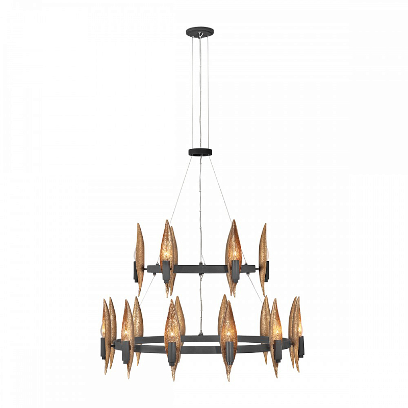 Люстра Hinkley 18 патронов Черный Янтарный в Твери | Loft Concept 