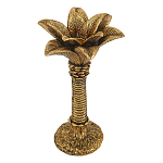 Подсвечник в форме пальмы с резными листьями и текстурным основанием Golden palm leaves варинант исполнения - 1 | Loft Concept в Твери