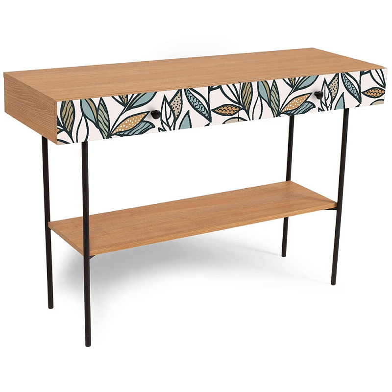 Консоль с принтом на ящиках Elise Console Table Древесина Мульти Черный Консоль с принтом на ящиках Elise Console Table Древесина Мульти Черный в Твери | Loft Concept