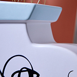 Ваза плоская белая с абстрактными черными линиями в форме лиц Faces of Imagination варинант исполнения - 5 | Loft Concept в Твери