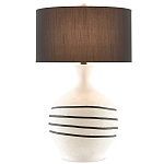 Настольная лампа фактурная с черными круговыми линиями на корпусе Recess варинант исполнения - 2 | Loft Concept в Твери