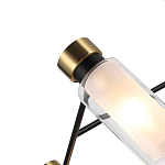 Люстра потолочная с 6-ю цилиндрическими плафонами из стекла и черным каркасом Noir Poise варинант исполнения - 2 | Loft Concept в Твери