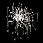 Бра с лучеобразным основанием и подвесками из прозрачного стекла в виде длинных капель Droplet Chandelier варинант исполнения - 10 | Loft Concept в Твери