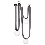 Подвесной светильник с серыми кожаными ремнями и белыми стеклянными плафонами в виде шаров Flos Wireline Lighting варинант исполнения - 1 | Loft Concept в Твери