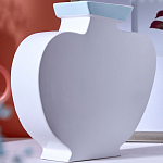 Ваза плоская белая с абстрактными черными линиями в форме лиц Faces of Imagination варинант исполнения - 7 | Loft Concept в Твери