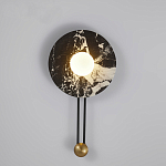 Бра круглое с каменным основанием и плафоном из стекла в форме шара Shaw Marble Lighting варинант исполнения - 2 | Loft Concept в Твери