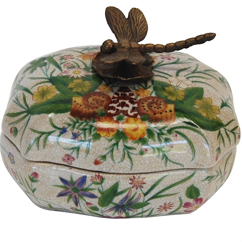 Шкатулка Dragonfly on Flowers Мульти Бронза Шкатулка Dragonfly on Flowers Мульти Бронза в Твери | Loft Concept