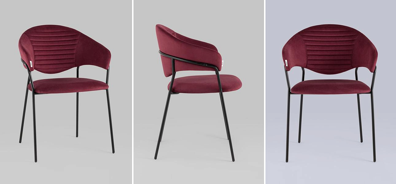 Стул Alexis Chair Малиновый Велюр Стул Alexis Chair Малиновый Велюр - Loft-Concept в Твери