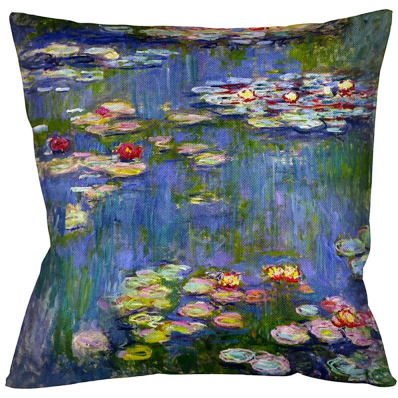Подушка декоративная Лилии Impressionism in Art Мульти Бежевый Подушка декоративная Лилии Impressionism in Art Мульти Бежевый в Твери | Loft Concept