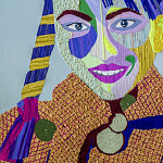 Картина с вышивкой Портрет wall panel People with the yellow ear 3 варинант исполнения - 1 | Loft Concept в Твери