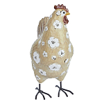 Статуэтка курица с белым цветочным узором и металлическими ножками Rustic Chicken варинант исполнения - 1 | Loft Concept в Твери