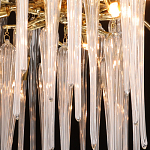 Люстра золотого цвета с декоративными ветками и длинными прозрачными стеклянными подвесами в форме сосулек Droplet Chandelier варинант исполнения - 5 | Loft Concept в Твери