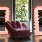 Дизайнерское плюшевое розовое кресло в форме руки Poltronova Joe Plush Taffy Pink Armchair варинант исполнения - 4 | Loft Concept в Твери