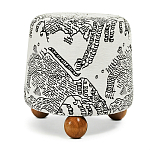 Пуф Wakonda с Круглыми ножками Черно-Белый орнамент варинант исполнения - 1 | Loft Concept в Твери