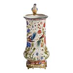 Ваза фарфоровая с птицей на бронзовой ветке и цветочной росписью Garden of Eden варинант исполнения - 4 | Loft Concept в Твери