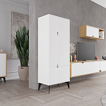 Комод белый с 4-мя дверцами на металлических ножках SPARK MULTIPURPOSE CABINET WHITE варинант исполнения - 4 | Loft Concept в Твери