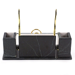 Настольный письменный набор из белого мрамора с часами Marble Accessory варинант исполнения - 3 | Loft Concept в Твери