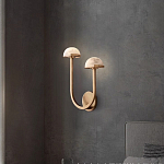 Бра с 2-мя мраморными плафонами на латунном корпусе Light Warm Light варинант исполнения - 1 | Loft Concept в Твери