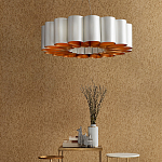 Люстра круглая фактурная в сочетании белого и золотого цвета Wide Stripes of Ribbon варинант исполнения - 5 | Loft Concept в Твери