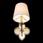 Бра с белым текстильным абажуром и декоративным основанием в виде четырехлистника с зеркальной вставкой Vitorino варинант исполнения - 23 | Loft Concept в Твери