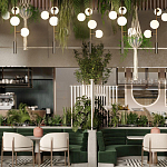 Люстра на штанге с 4-мя белыми шарообразными плафонами Bubble Chandelier варинант исполнения - 4 | Loft Concept в Твери