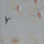 Обои ручная роспись Summer Night Blossom Colourway SC-122 on Wood Ash slub silk варинант исполнения - 1 | Loft Concept в Твери