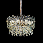 Круглая люстра с хрустальными подвесками на золотистом каркасе Gorgeous Crystal Light варинант исполнения - 1 | Loft Concept в Твери