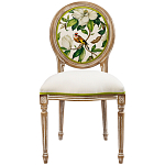 Стул бежевый из натурального бука с изображением птицы в саду Blooming Colored Birds варинант исполнения - 1 | Loft Concept в Твери