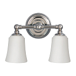 Бра для ванных комнат с 2-мя белыми плафонами в форме колокола на круглом основании цвета хром Feiss варинант исполнения - 1 | Loft Concept в Твери