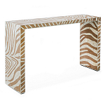 Консоль Дизайнерская Kenya Console ZEBRA Bone Inlay Beige варинант исполнения - 3 | Loft Concept в Твери
