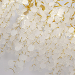 Люстра подвесная с золотистыми ветками и стеклянными подвесками в виде листьев Длина 130 см FAIRYTREE Light варинант исполнения - 5 | Loft Concept в Твери