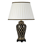 Настольная лампа с керамическим основанием с золотистым решетчатым узором и белым плиссированным абажуром Elstead Lighting варинант исполнения - 6 | Loft Concept в Твери