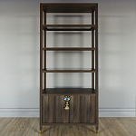 Стеллаж со стеклянными полками Elsa Dreams Walnut варинант исполнения - 6 | Loft Concept в Твери