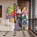 Ширма цветочный принт Colored Partition варинант исполнения - 4 | Loft Concept в Твери