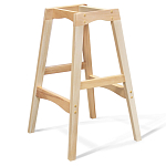 Барный стул со спинкой на 4-х деревянных ножках Синий Велюр Ava Charm варинант исполнения - 7 | Loft Concept в Твери