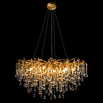 Люстра подвесная с прозрачными стеклянными подвесками в форме капель Диаметр 80 см Droplet Chandelier варинант исполнения - 13 | Loft Concept в Твери