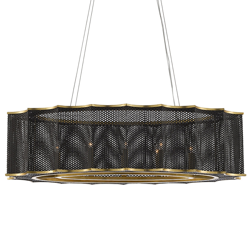Люстра овальная в сочетании черного и золотого цвета Mesh Lighting Черный Золотой Люстра овальная в сочетании черного и золотого цвета Mesh Lighting Черный Золотой в Твери | Loft Concept
