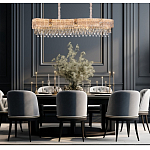 Люстра волнистой формы с каскадом из прозрачного хрусталя Constant Sparks варинант исполнения - 3 | Loft Concept в Твери